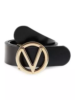 Кожаный ремень Mati с пряжкой с логотипом Mario Valentino, черный