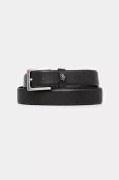 Кожаный ремень Michigan U.S. Polo Assn., черный