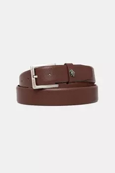 Кожаный ремень Michigan U.S. Polo Assn., коричневый