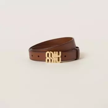 Кожаный ремень Miu Miu, коричневый