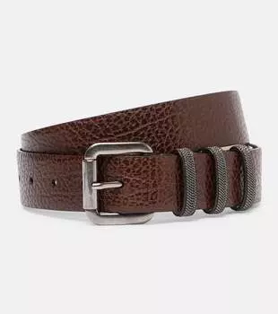 Кожаный ремень Monili Brunello Cucinelli, Sigaro