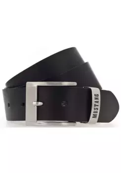 Кожаный ремень MUSTANG, мужественный и спортивный вид, черный