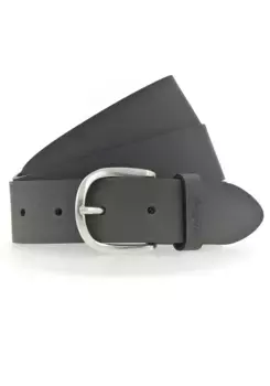 Кожаный ремень MUSTANG с тиснением логотипа MUSTANG на петле, серый