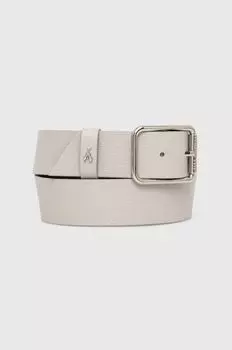 Кожаный ремень Patrizia Pepe, серый