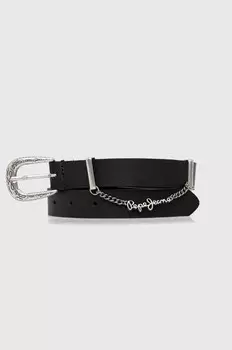Кожаный ремень Pepe Jeans LEIGHTON BELT, черный