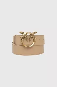 Кожаный ремень Pinko, бежевый