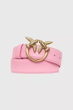 Кожаный ремень Pinko, розовый