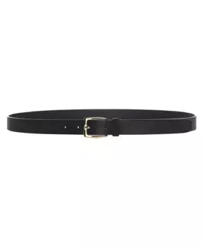 Кожаный ремень R с золотой пряжкой D4.0, черный