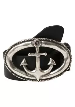 Кожаный ремень RETTUNGSRING by showroom 019° Belt Anker, черный