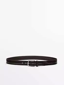 Кожаный ремень с эффектом потертости Massimo Dutti, коричневый
