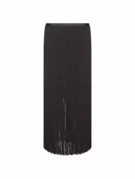 Кожаный ремень с бахромой Akris, черный
