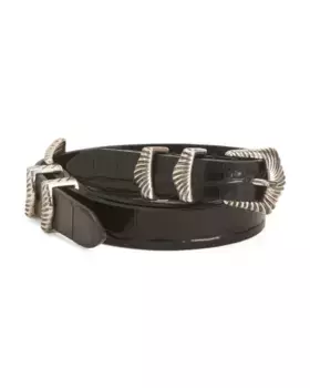 Кожаный ремень с двойной пряжкой Made In Italy Martina Mori, черный