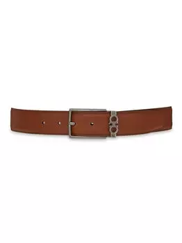 Кожаный ремень с двойной регулируемой пряжкой Gancini FERRAGAMO