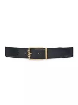 Кожаный ремень с двойной регулируемой пряжкой Gancini FERRAGAMO, неро