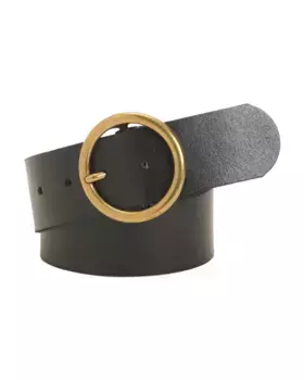 Кожаный ремень с круглой пряжкой Most Wanted, черный