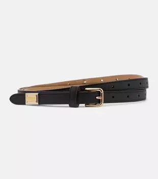 Кожаный ремень с логотипом Dolce&Gabbana, черный