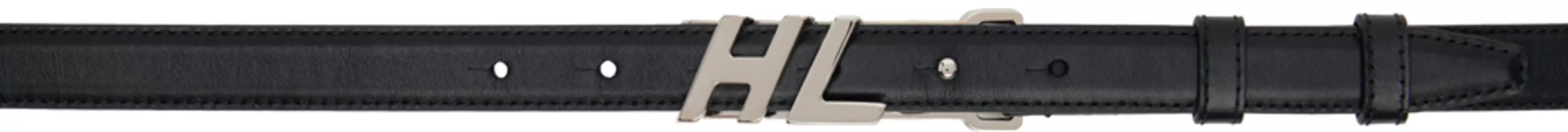 Кожаный ремень с логотипом Helmut Lang, черный