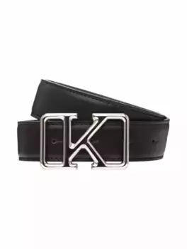Кожаный ремень с логотипом Kiton, черный