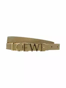 Кожаный ремень с логотипом Loewe, зелёный