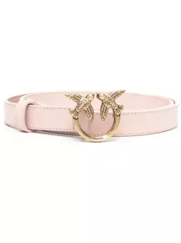 Кожаный ремень с логотипом Love Berry PINKO, розовый