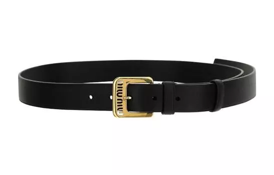 Кожаный ремень с логотипом MIU MIU