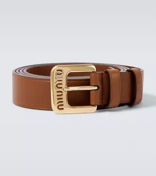 Кожаный ремень с логотипом Miu Miu, Rovere