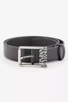 Кожаный ремень с логотипом на пряжке Armani Exchange, черный
