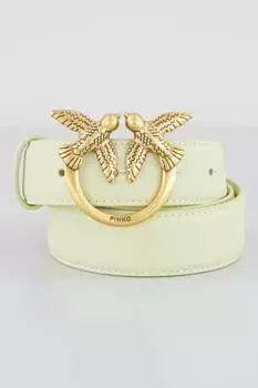 Кожаный ремень с логотипом на пряжке Pinko, зеленый
