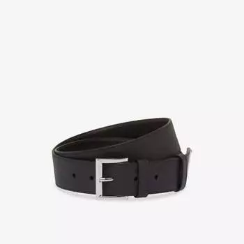 Кожаный ремень с логотипом Prada, черный