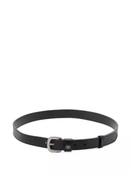 Кожаный ремень с логотипом VALENTINO GARAVANI, черный
