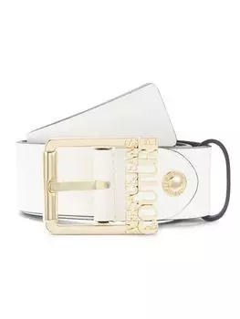 Кожаный ремень с логотипом Versace, белый