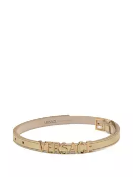 Кожаный ремень с логотипом VERSACE, желтый