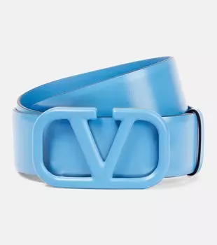 Кожаный ремень с логотипом VLogo Valentino Garavani, синий