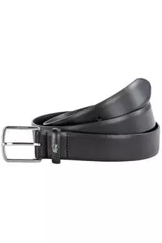 Кожаный ремень с металлической пряжкой Lacoste, черный