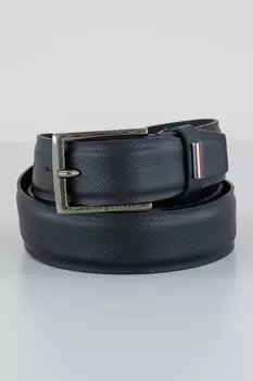 Кожаный ремень с металлической пряжкой Tommy Hilfiger, черный