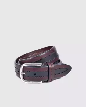 Кожаный ремень с никелевой пряжкой Olimpo, коричневый