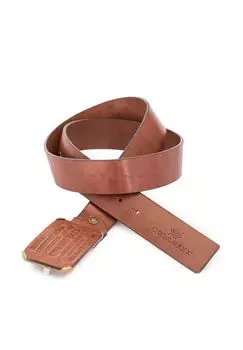 Кожаный ремень с отличной пряжкой CIPO & BAXX, коричневый