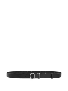 Кожаный ремень с овальной пряжкой JIL SANDER, черный