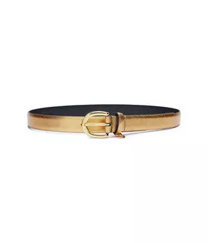 Кожаный ремень с перекрестной штриховкой Lauren Ralph Lauren, золотой