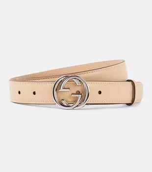 Кожаный ремень с переплетением g Gucci, розовый