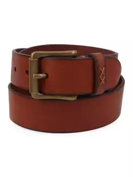 Кожаный ремень с плоской панелью Frye, цвет cognac