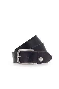 Кожаный ремень с потертостями Mustang, черный