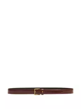 Кожаный ремень с пряжкой AMI Paris, коричневый