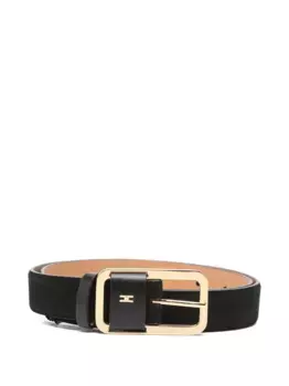 Кожаный ремень с пряжкой Elisabetta Franchi, черный