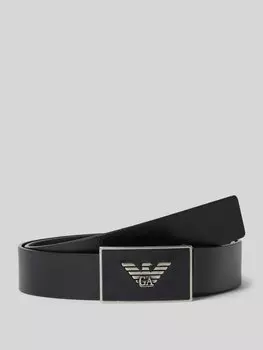 Кожаный ремень с пряжкой Emporio Armani, черный
