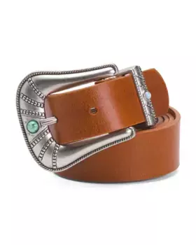 Кожаный ремень с пряжкой из бирюзового камня Most Wanted, цвет Tan