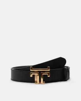 Кожаный ремень с пряжкой-логотипом Latouche, черный