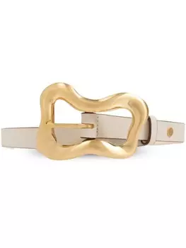 Кожаный ремень с пряжкой-логотипом Rag & bone, нейтральный цвет