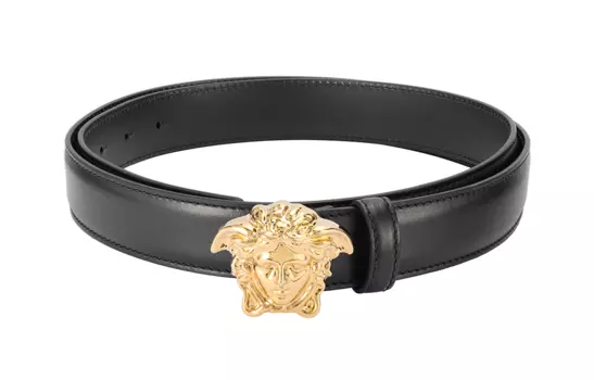 Кожаный ремень с пряжкой «Медуза» VERSACE