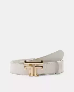 Кожаный ремень с пряжкой с логотипом Latouche, цвет Crudo
